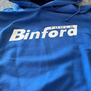 Like New BINFORD TOOLS blue hooded sweatshirt - Gildan - 3XL